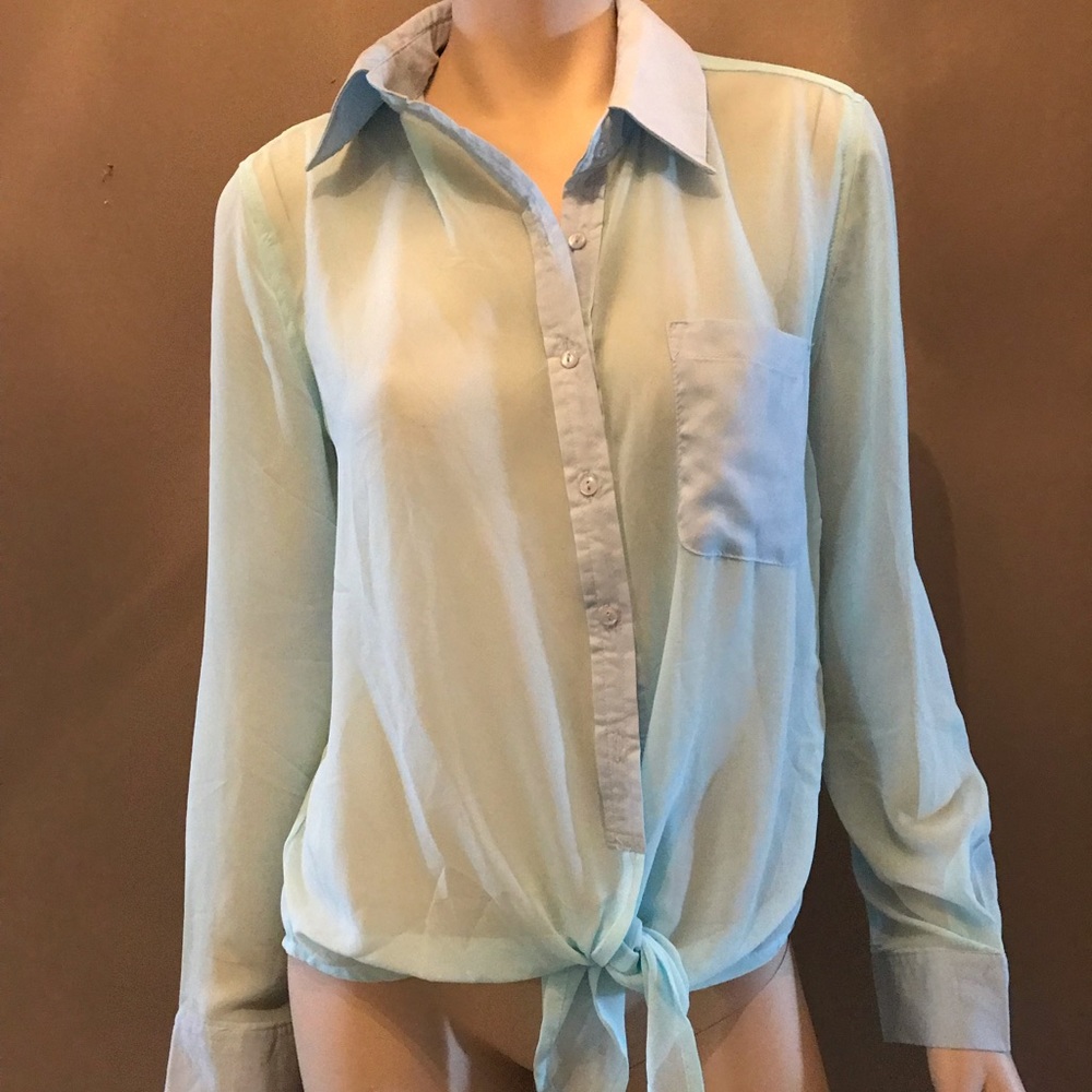 Sheer blue blouse